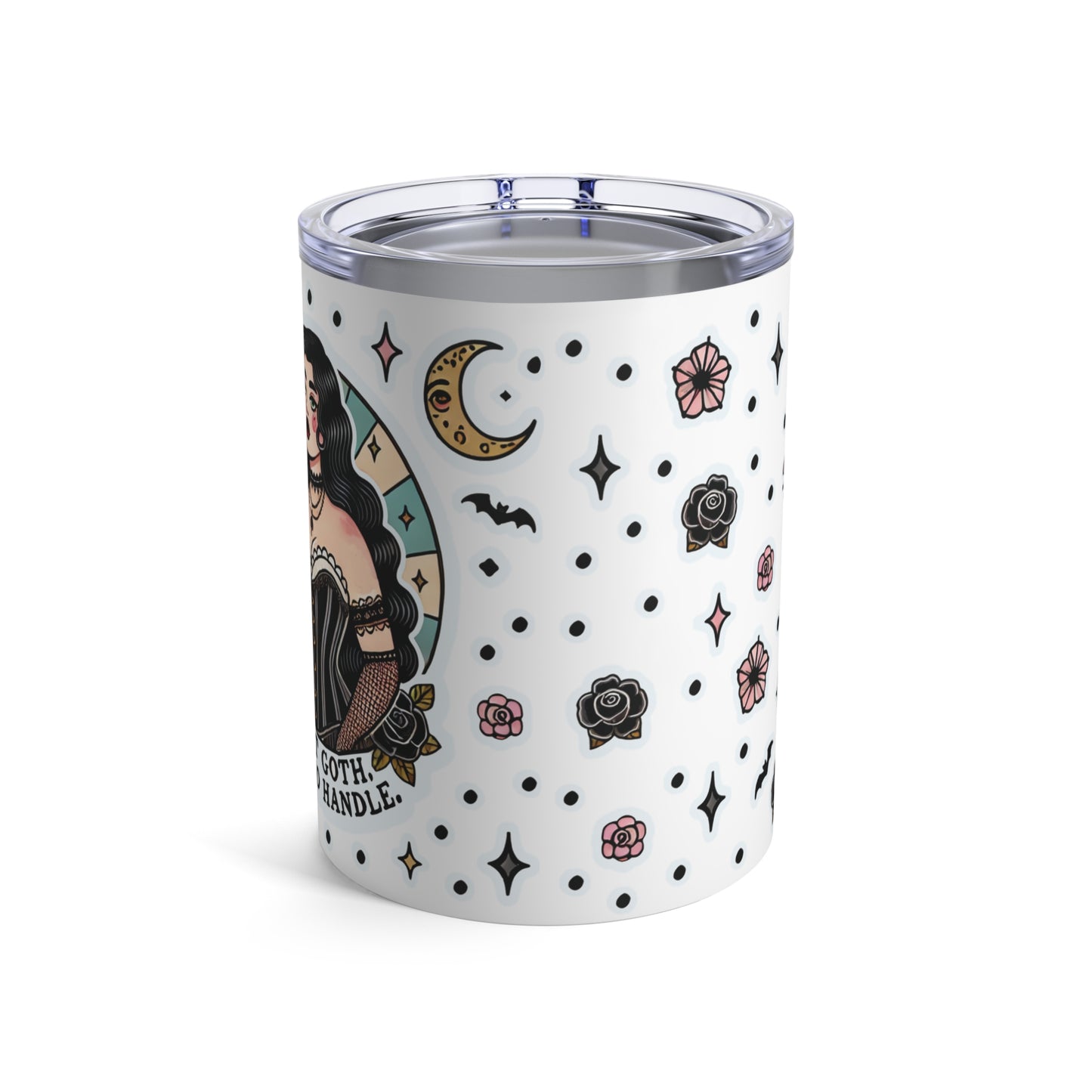 “Soft Goth” Tumbler – 10oz in white — delicate, dangerous, and made to sip in silence and slay 🖤🌫️✨