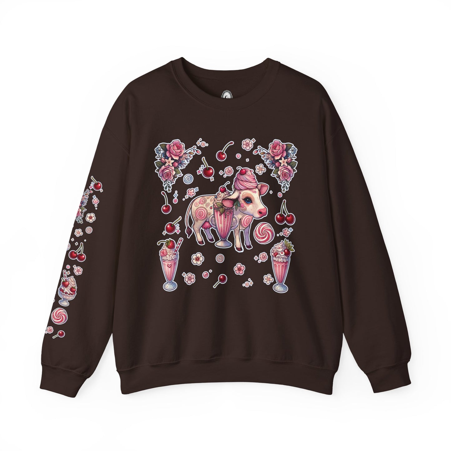 “Milkshake Cow” Unisex Heavy Blend™ Crewneck Sweatshirt — thick-cut comfort with dairy-core drip 🐄🥤🖤✨