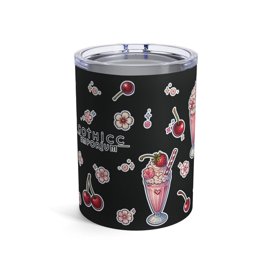 “Milkshake Cow” Tumbler – 10oz black— curvy, caffeinated, and ready to mooo-ve 🐄🥤🖤✨