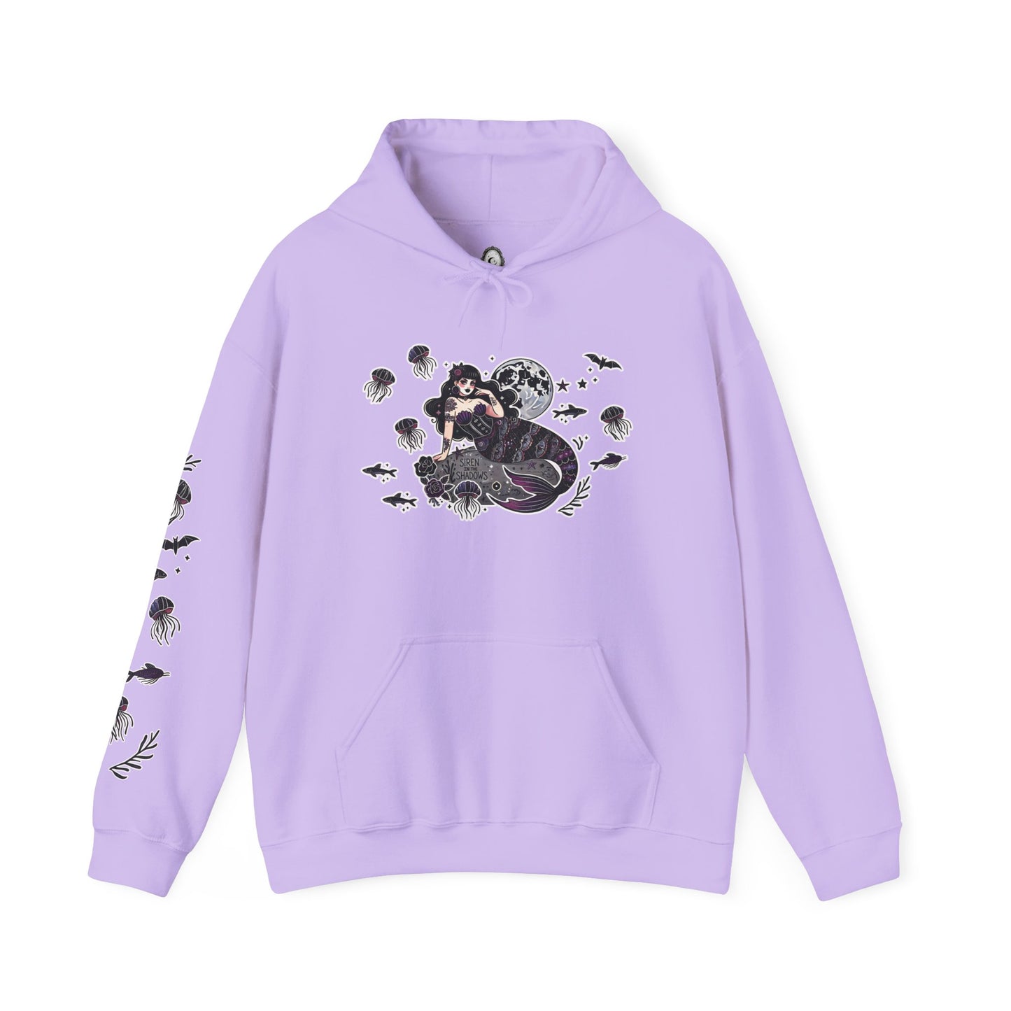 🧜♀️“Siren in the Shadows” Unisex Heavy Blend™ Hooded Sweatshirt — haunting, hypnotic, and draped in danger 🖤🌊🧜♀️🌑