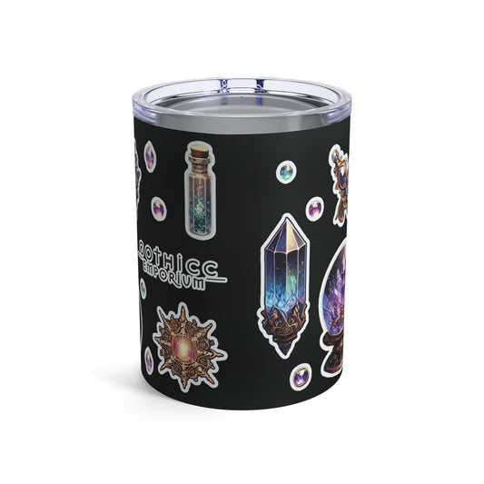 Crystal Gem” Tumbler – 10oz in Black — sleek, mystical, and made to sip with cosmic calm 💎🌑🖤✨