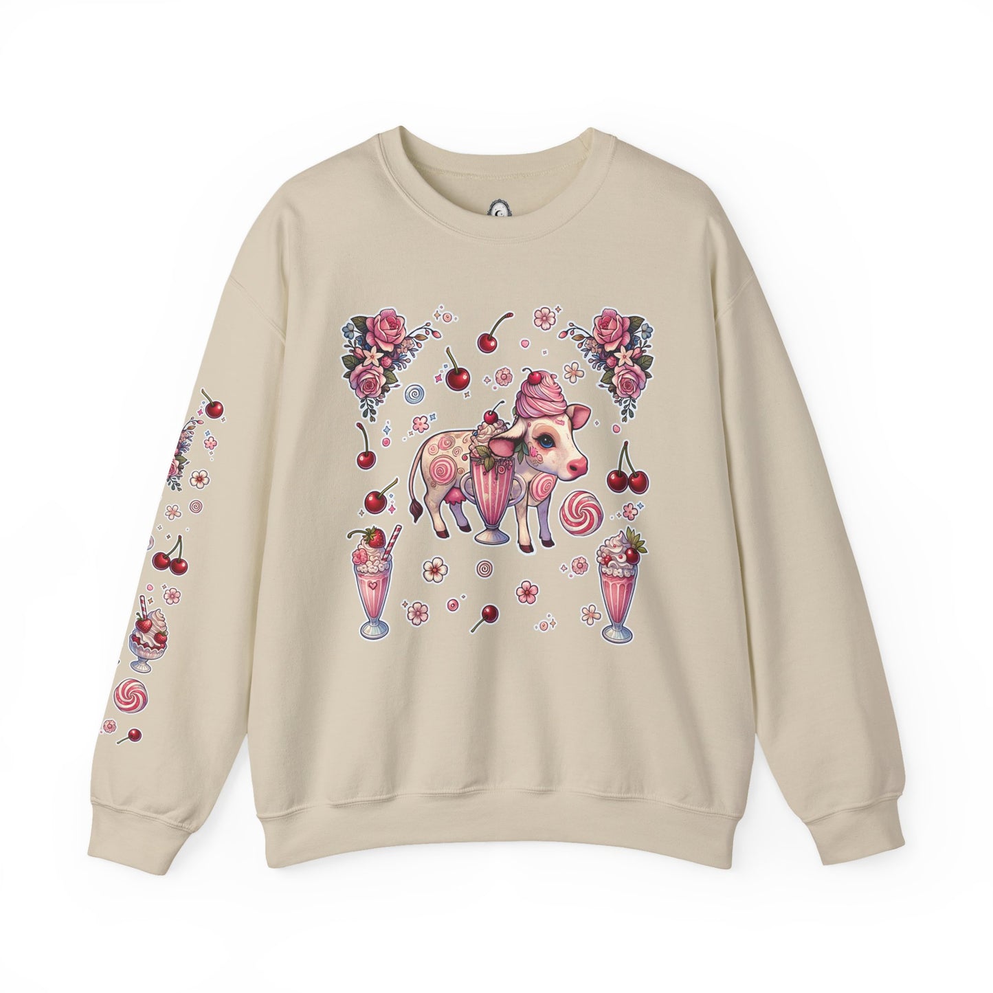 “Milkshake Cow” Unisex Heavy Blend™ Crewneck Sweatshirt — thick-cut comfort with dairy-core drip 🐄🥤🖤✨