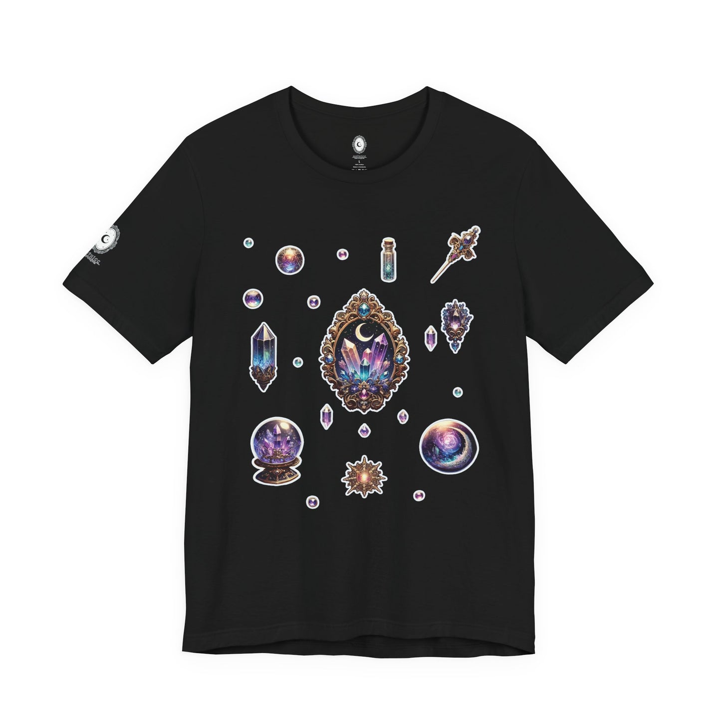 “Crystal Gem” Unisex Jersey Short Sleeve Tee — smooth, sharp, and charged with cosmic energy 💎🌌🖤