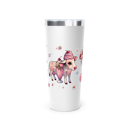 “Milkshake” Copper Vacuum Insulated Tumbler – 22oz — bold, chilled, and curvy with a kick 🐄🥤🖤✨