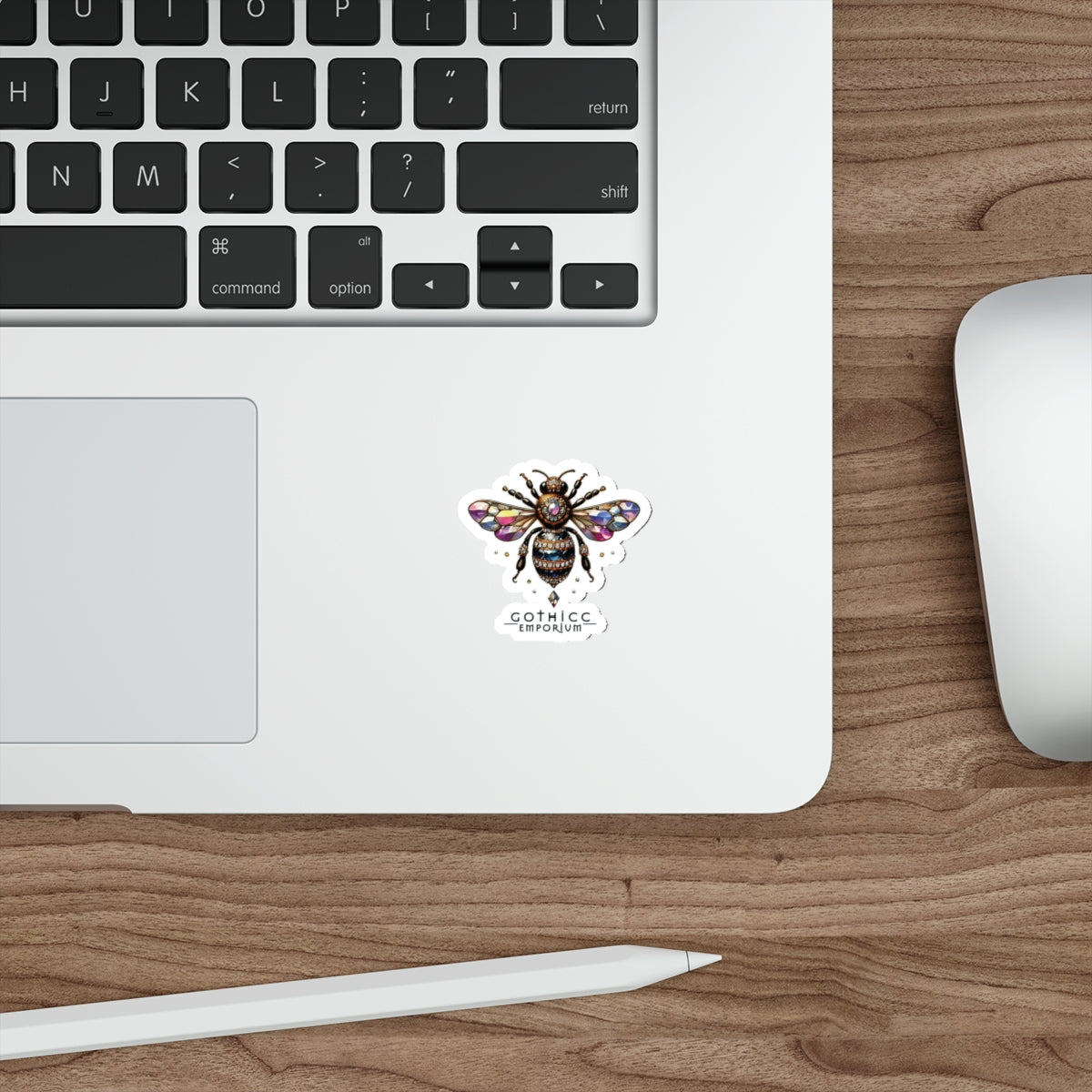 “BEEJEWEL” Die-Cut Vinyl Sticker — buzzing glam with a venomous vibe 🐝💎🖤✨