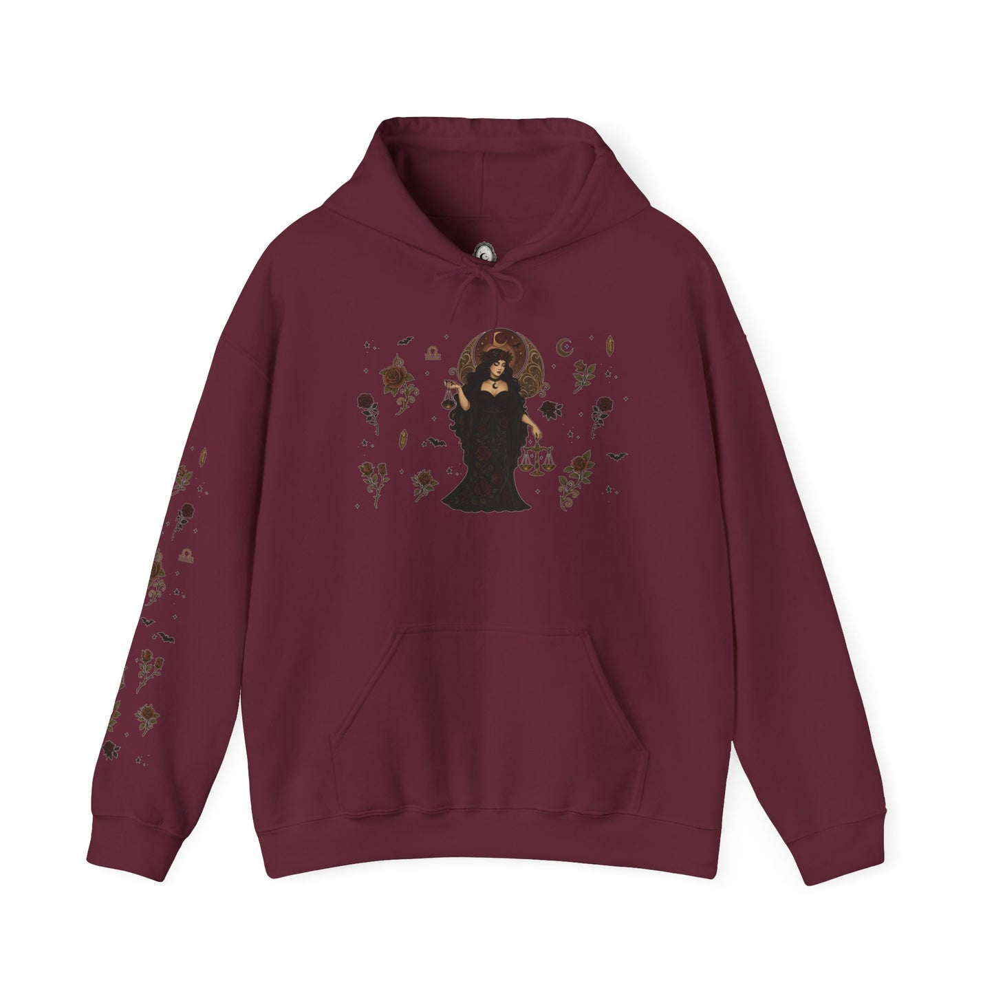 “Libra” Unisex Heavy Blend™ Hooded Sweatshirt — balanced, bold, and serving celestial symmetry♎🖤⚖️✨