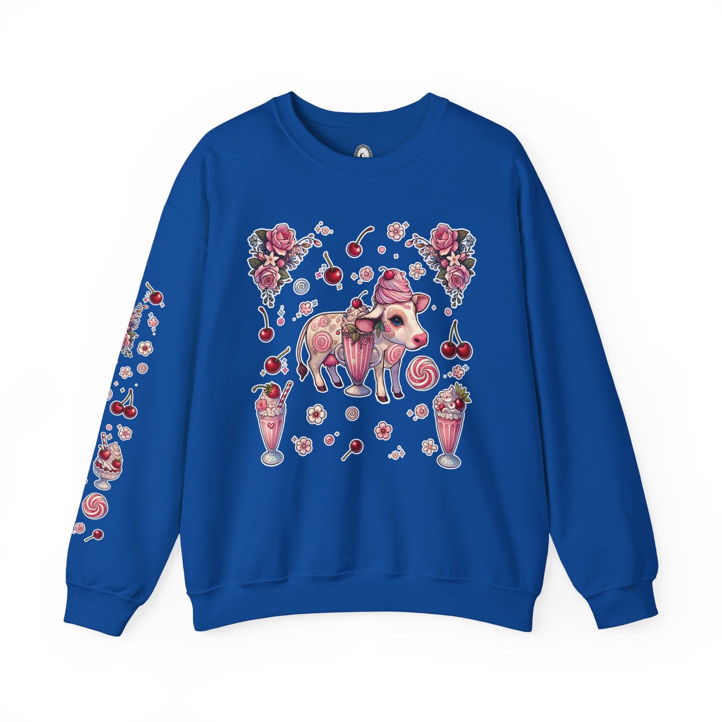 “Milkshake Cow” Unisex Heavy Blend™ Crewneck Sweatshirt — thick-cut comfort with dairy-core drip 🐄🥤🖤✨