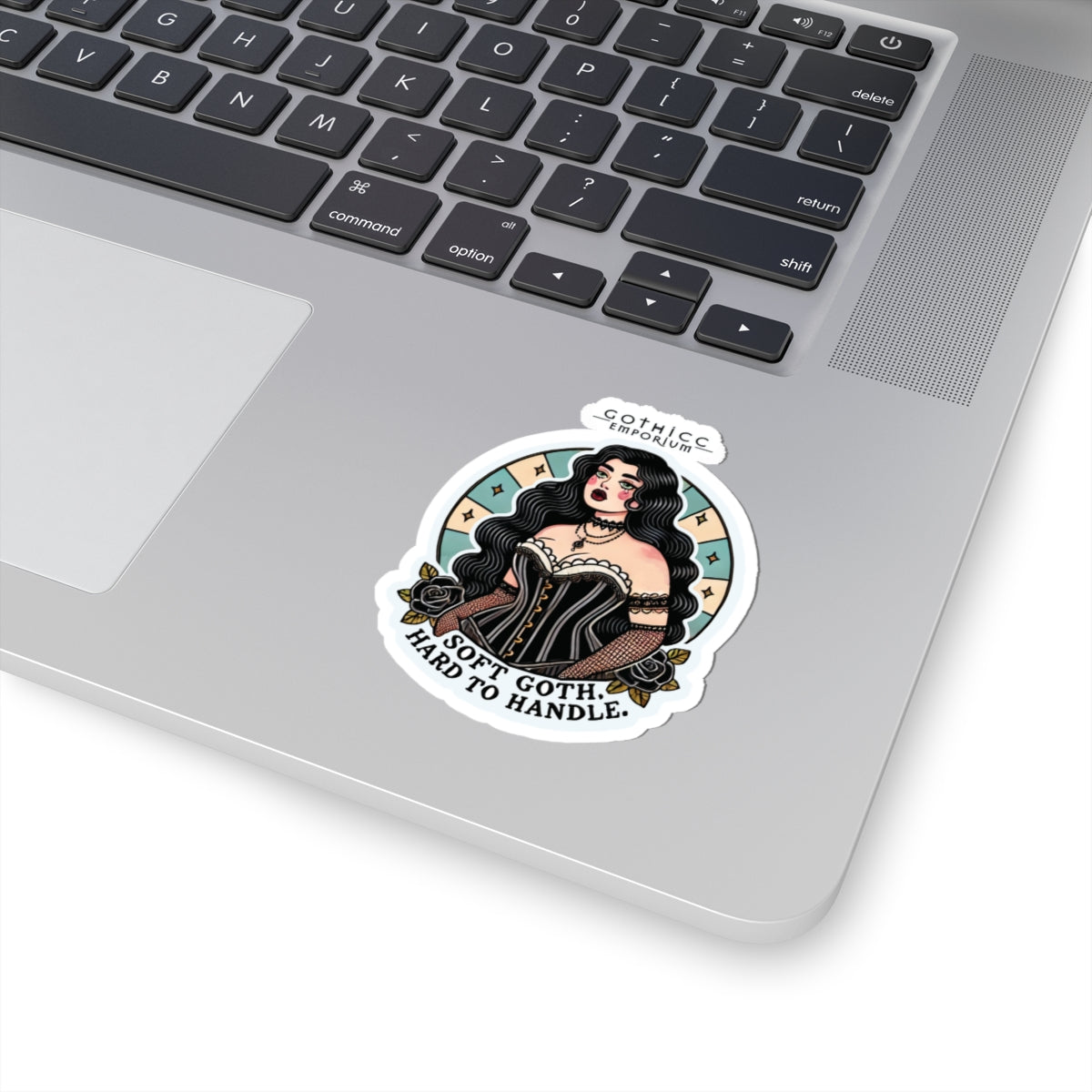 “Soft Goth” Kiss-Cut Sticker — delicate doom with a dreamy edge 🌸🖤🕯️✨
