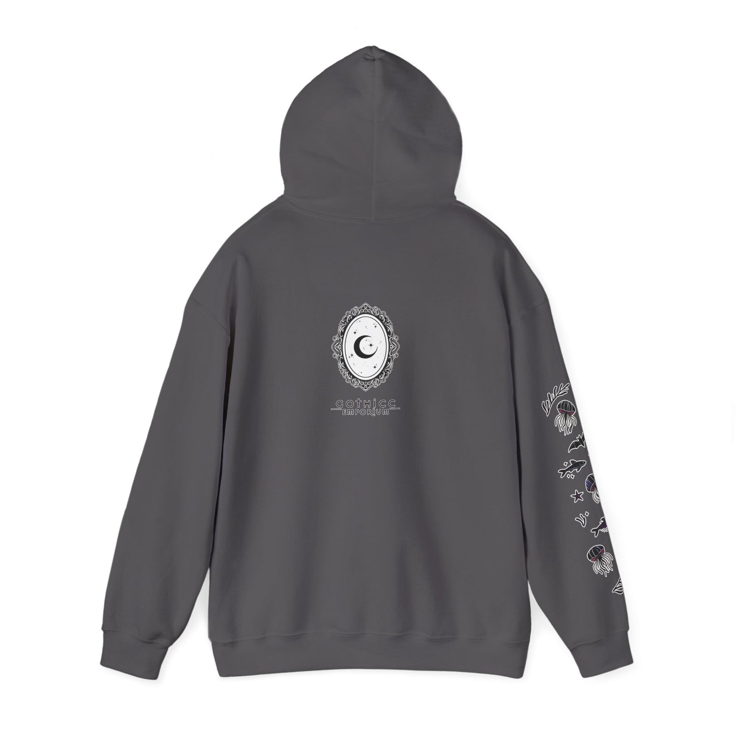 🧜♀️“Siren in the Shadows” Unisex Heavy Blend™ Hooded Sweatshirt — haunting, hypnotic, and draped in danger 🖤🌊🧜♀️🌑
