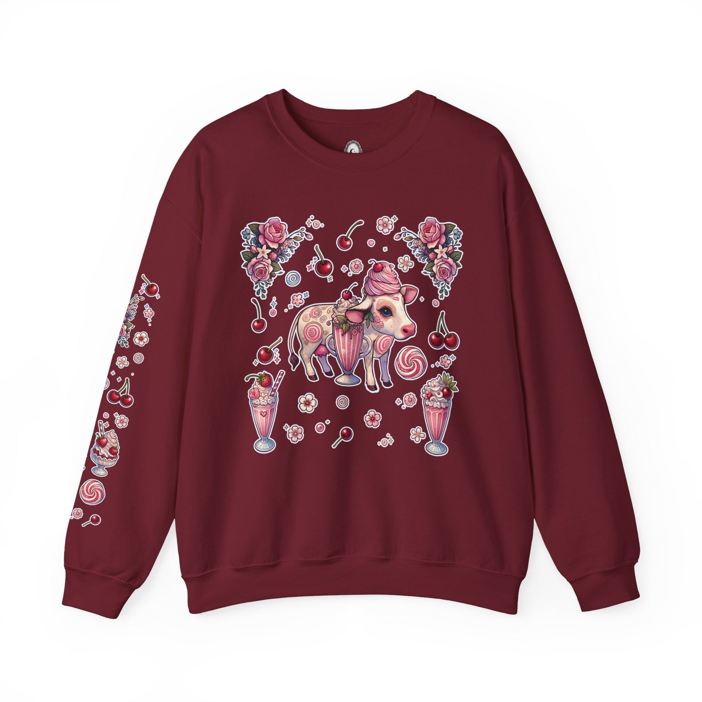 “Milkshake Cow” Unisex Heavy Blend™ Crewneck Sweatshirt — thick-cut comfort with dairy-core drip 🐄🥤🖤✨