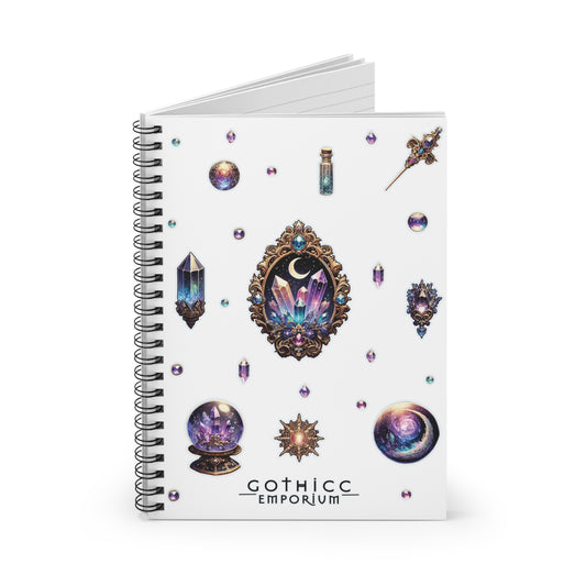 "Crystal Gem" Spiral Notebook - Ruled Line in white