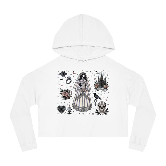 "Bride" Cropped Hooded Sweatshirt