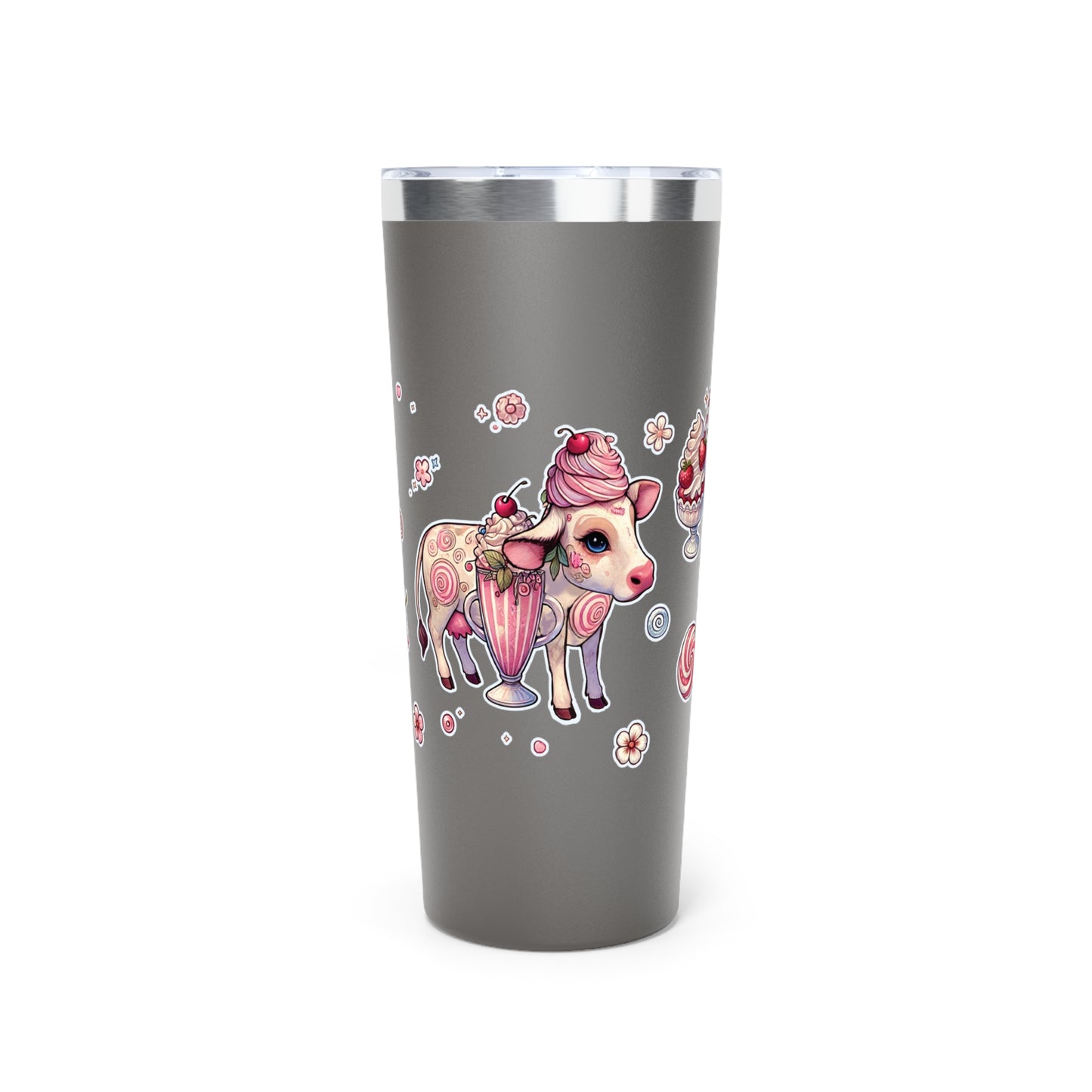 “Milkshake” Copper Vacuum Insulated Tumbler – 22oz — bold, chilled, and curvy with a kick 🐄🥤🖤✨