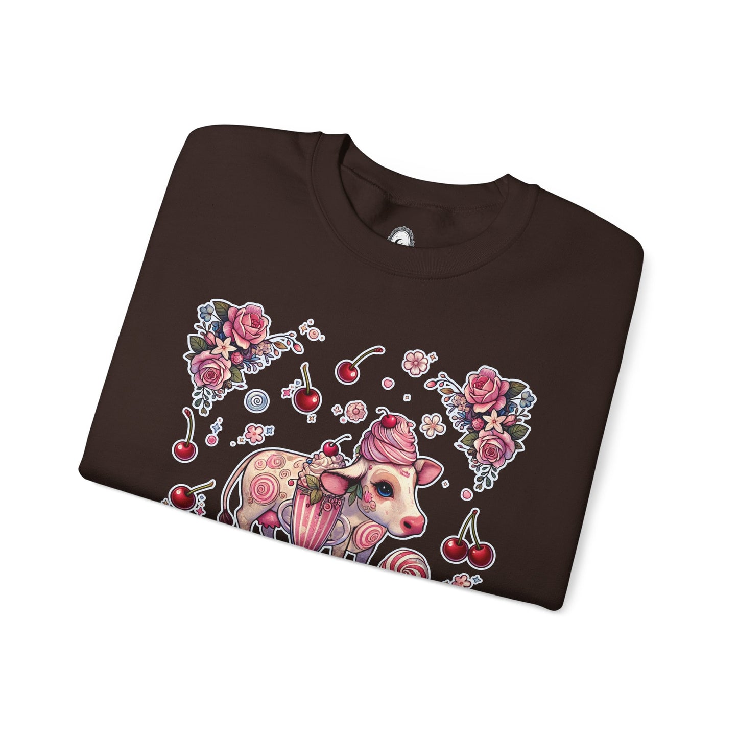 “Milkshake Cow” Unisex Heavy Blend™ Crewneck Sweatshirt — thick-cut comfort with dairy-core drip 🐄🥤🖤✨