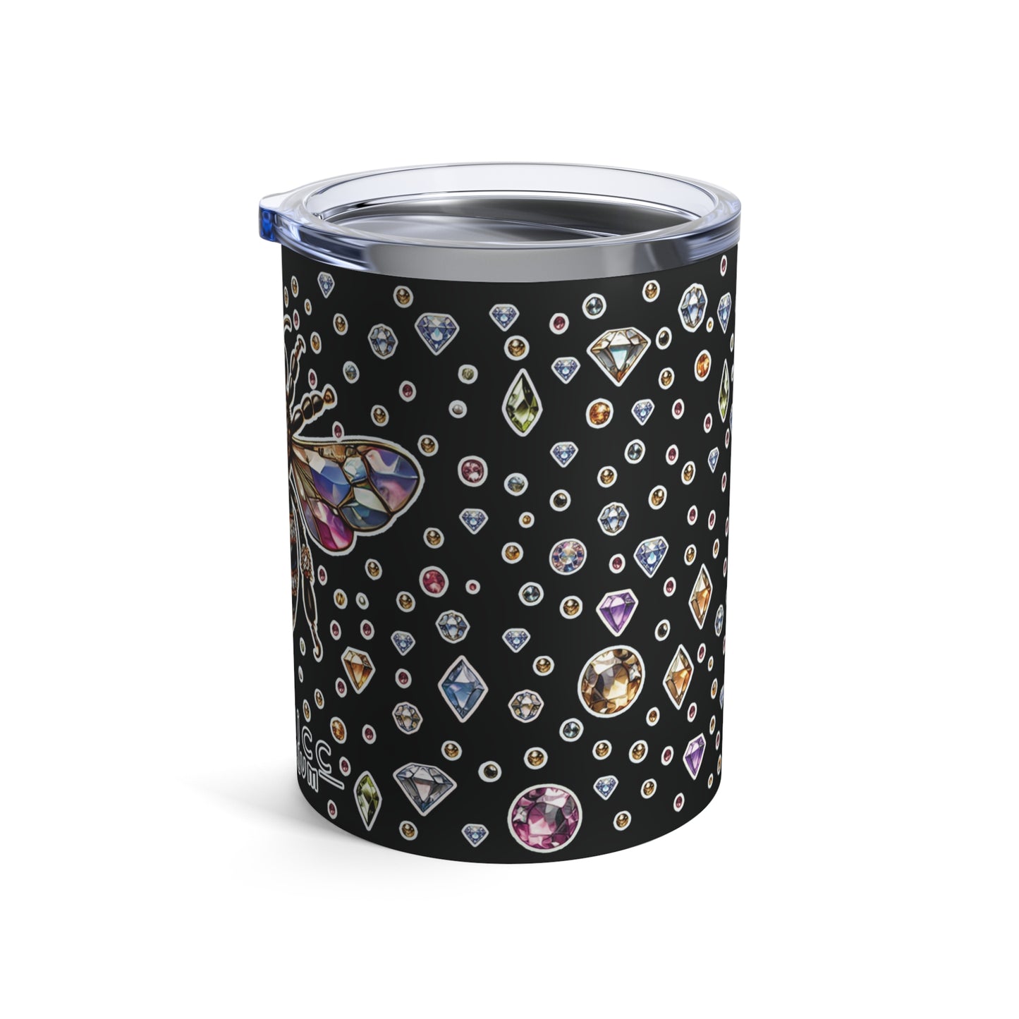 “BEEJEWEL” Tumbler – 10oz in Black — sweet like nectar, sharp like truth 🐝✨💎