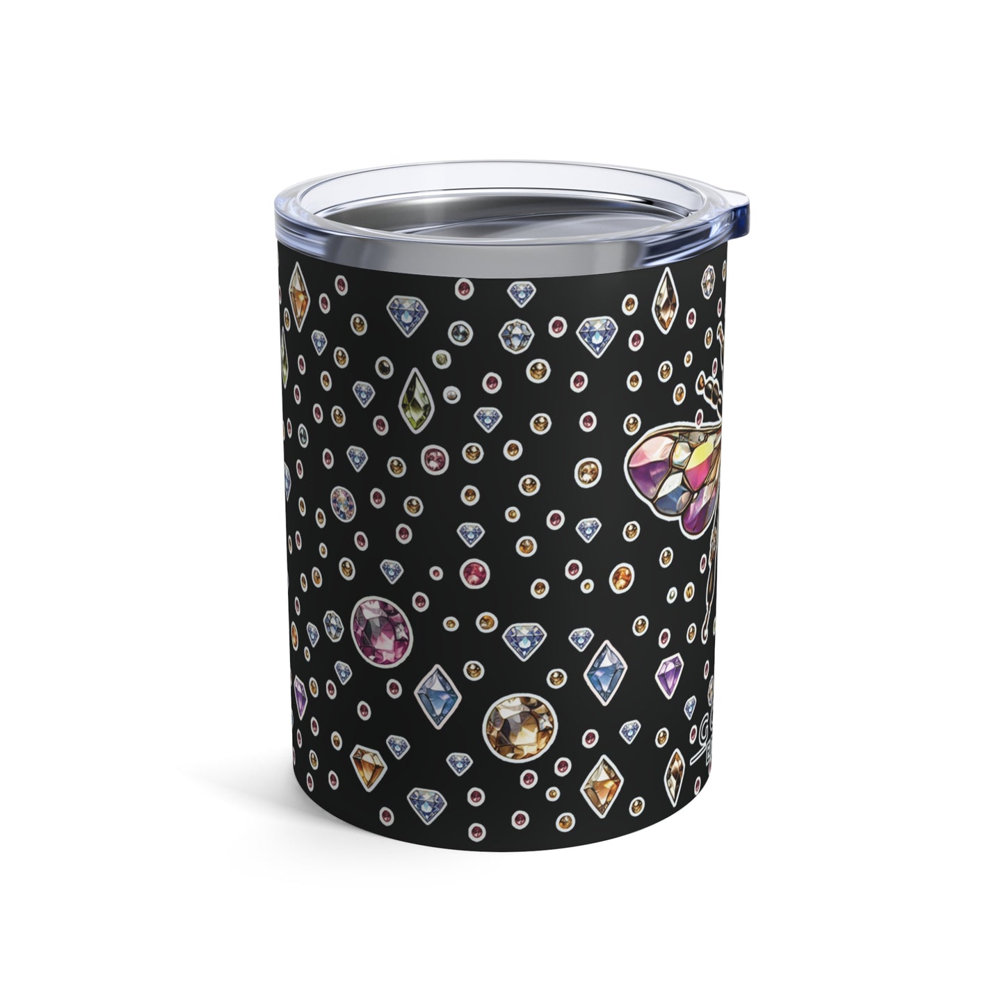“BEEJEWEL” Tumbler – 10oz in Black — sweet like nectar, sharp like truth 🐝✨💎