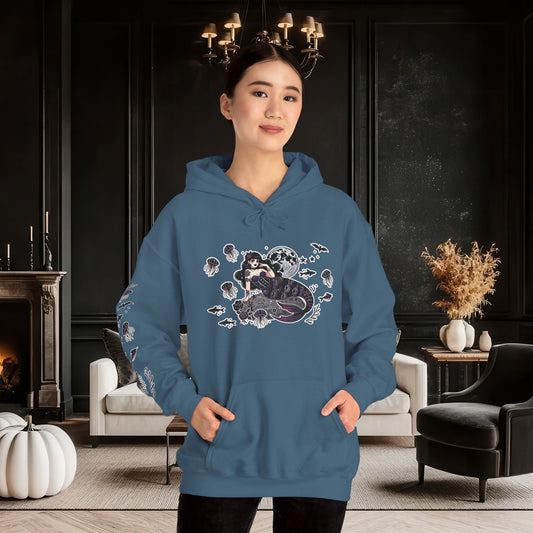 🧜♀️“Siren in the Shadows” Unisex Heavy Blend™ Hooded Sweatshirt — haunting, hypnotic, and draped in danger 🖤🌊🧜♀️🌑