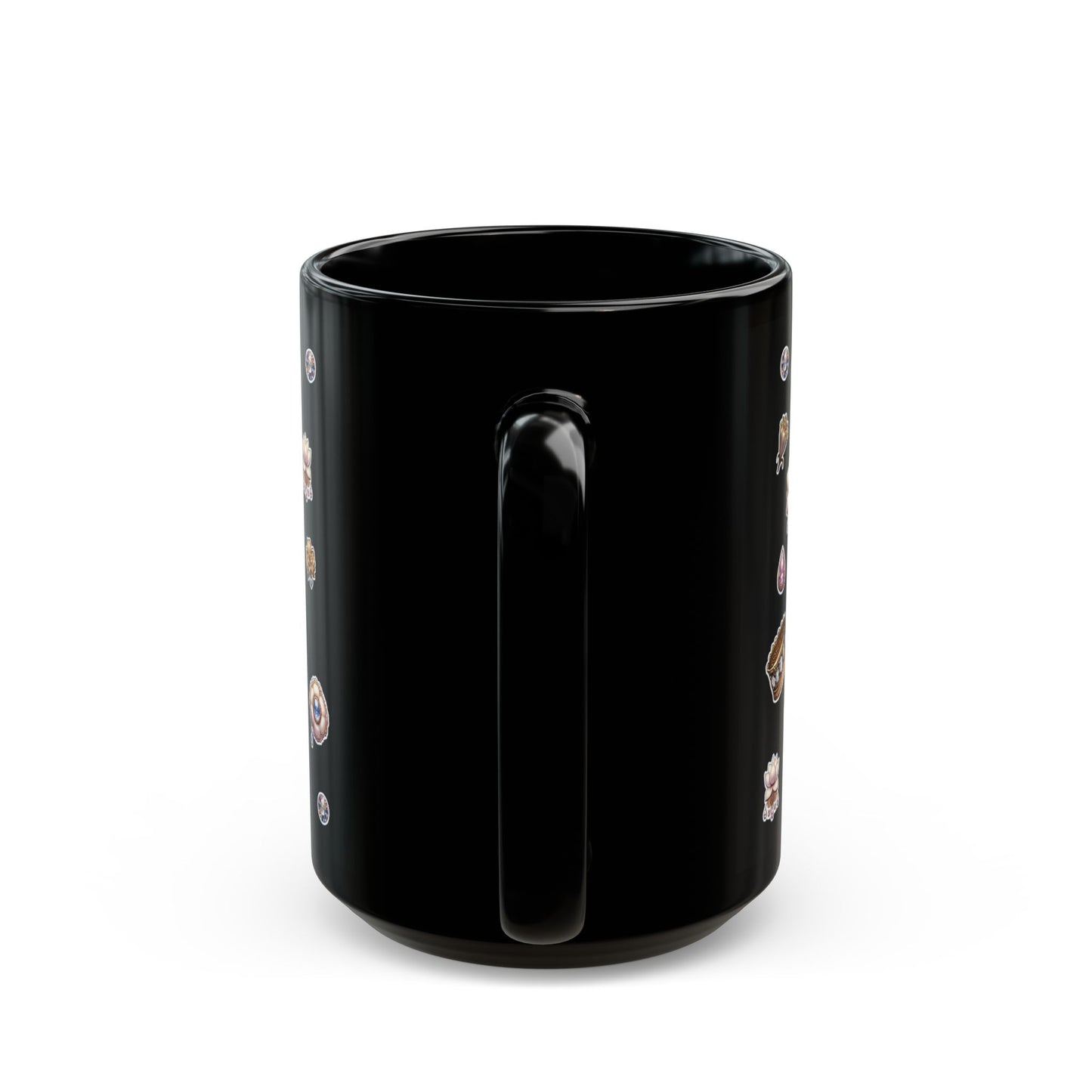 “Jeweled Bunny” Black Mug – 11oz & 15oz — sweet sips with sharp sparkle 🐰💅💎🖤