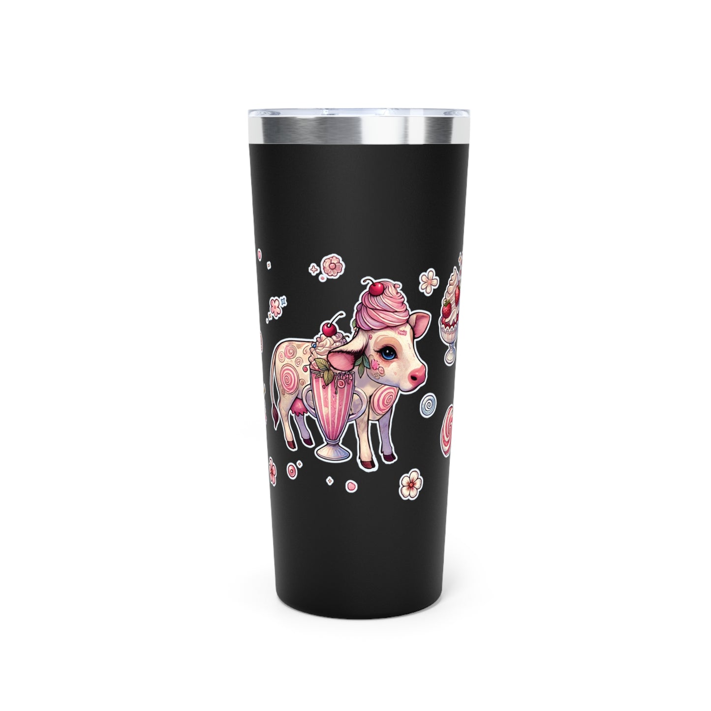 “Milkshake” Copper Vacuum Insulated Tumbler – 22oz — bold, chilled, and curvy with a kick 🐄🥤🖤✨