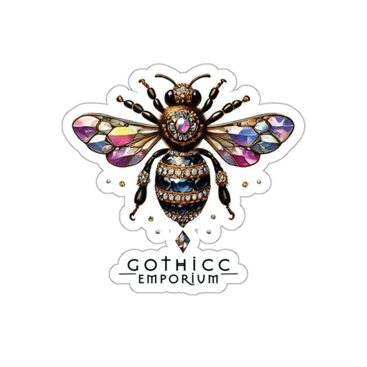 “BEEJEWEL” Die-Cut Vinyl Sticker — buzzing glam with a venomous vibe 🐝💎🖤✨