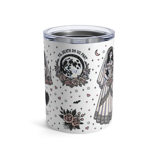 “Bride” Tumbler – 10oz White— veiled in glam, spiked with attitude 💍🥂🖤✨
