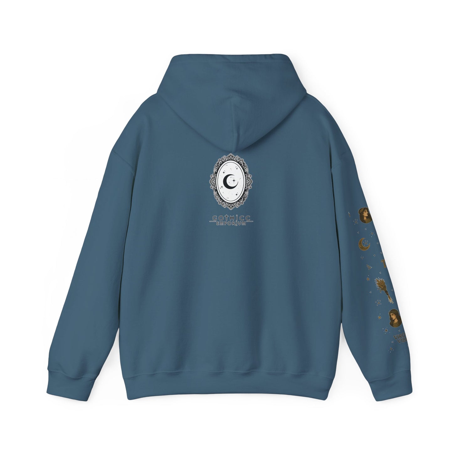 “Virgo” Unisex Heavy Blend™ Hooded Sweatshirt — organized, observant, and witchy in the best way ♍🖤✨