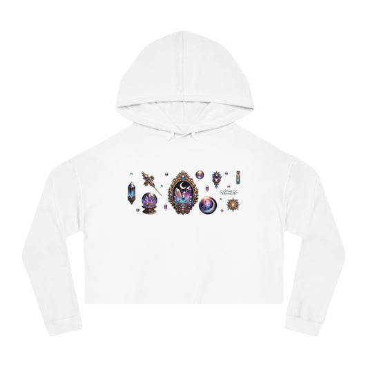 🔮 “Crystal Gem” Cropped Hooded Sweatshirt — glowing, grounded, and glam in every layer 💎🌙🖤✨