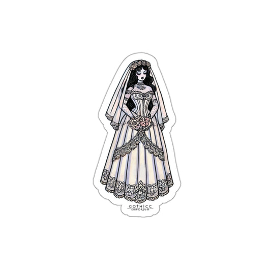 “Bride” Die-Cut Vinyl Sticker — spooky vows & sharp edges only 👰‍♀️💀🖤💍