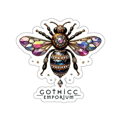 “BEEJEWEL” Die-Cut Vinyl Sticker — buzzing glam with a venomous vibe 🐝💎🖤✨