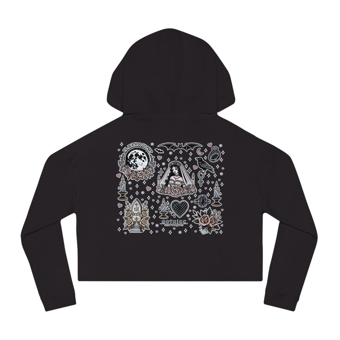 "Bride" Cropped Hooded Sweatshirt