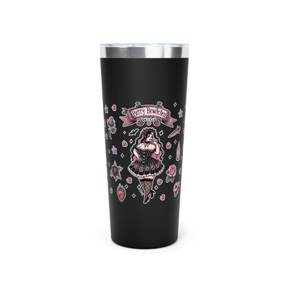 “Berry Bewitched” Copper Vacuum Insulated Tumbler – 22oz — sweetly cursed, sipped with power 🍓🌙🔥🖤