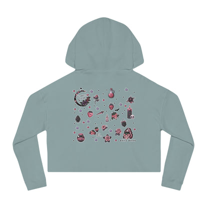 🍓“Berry Bewitched” Cropped Hooded Sweatshirt — juicy, hexed, and laced with dark sweetness 🔮🖤✨