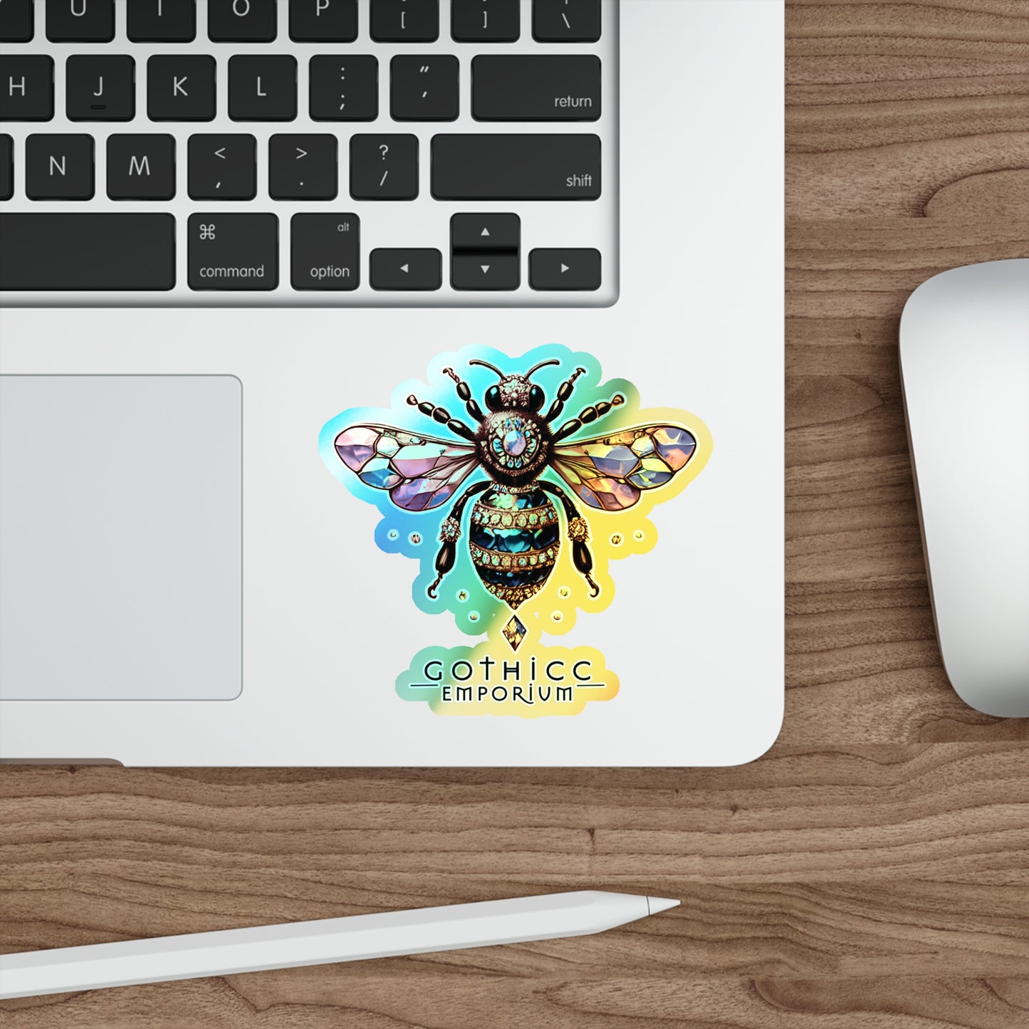 🐝 “BEEJEWEL” Holographic Die-Cut Sticker — buzzworthy sparkle with bite 💎🖤🌈