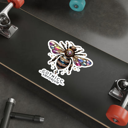 “BEEJEWEL” Die-Cut Vinyl Sticker — buzzing glam with a venomous vibe 🐝💎🖤✨