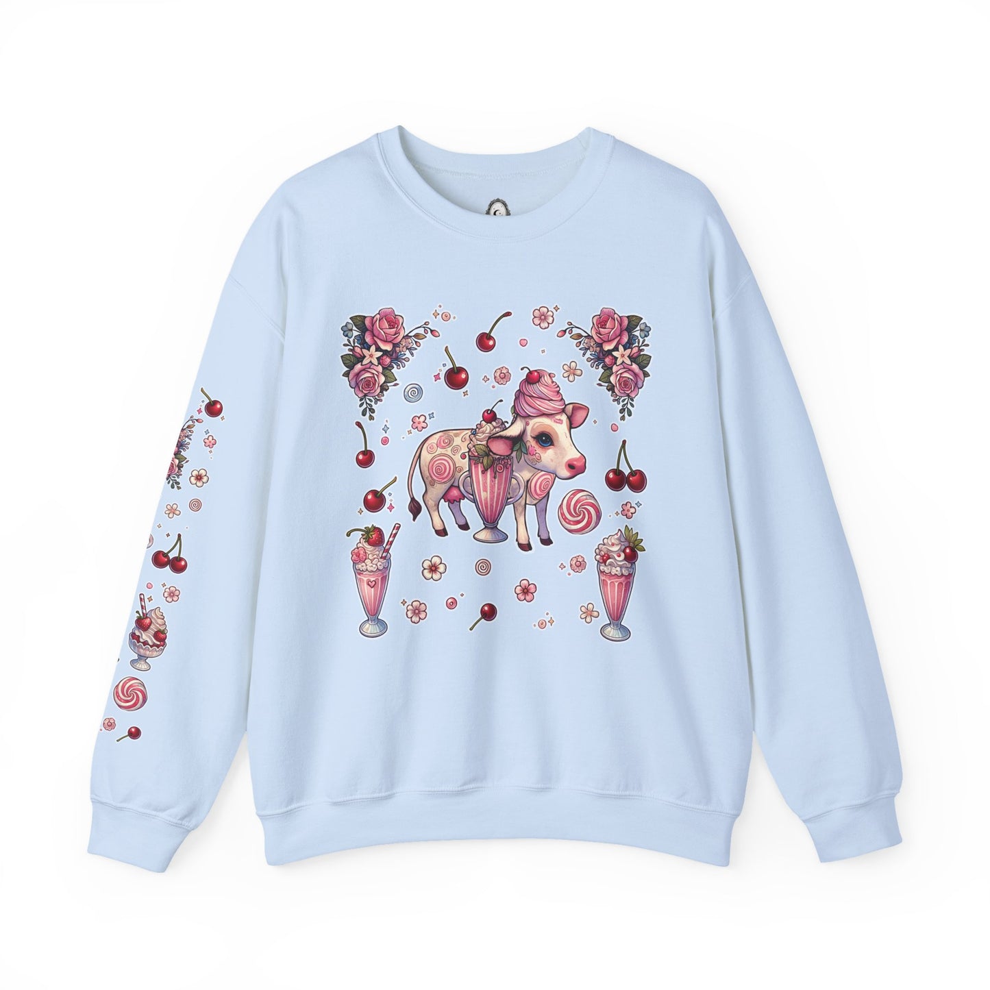 “Milkshake Cow” Unisex Heavy Blend™ Crewneck Sweatshirt — thick-cut comfort with dairy-core drip 🐄🥤🖤✨