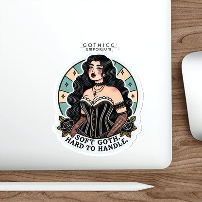 “Soft Goth” Die-Cut Vinyl Sticker — moody magic with a velvet vibe 🌸🖤🕯️✨