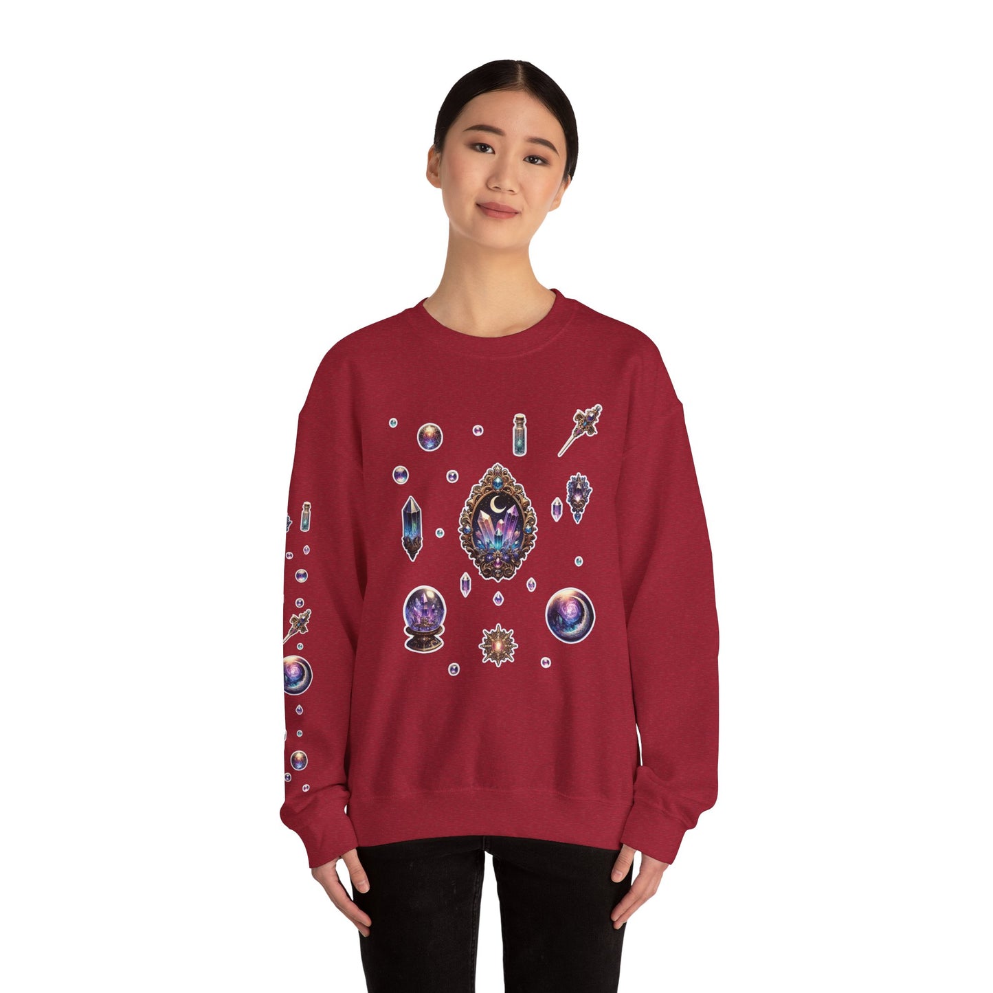 “Crystal Gem” Unisex Heavy Blend™ Crewneck Sweatshirt — soft, strong, and sparkling 💎🌌🖤