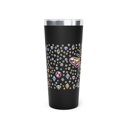 “BEEJEWEL” Copper Vacuum Insulated Tumbler – 22oz — sweet heat, sharp edge, and ready to sting 🐝🥤💎🖤