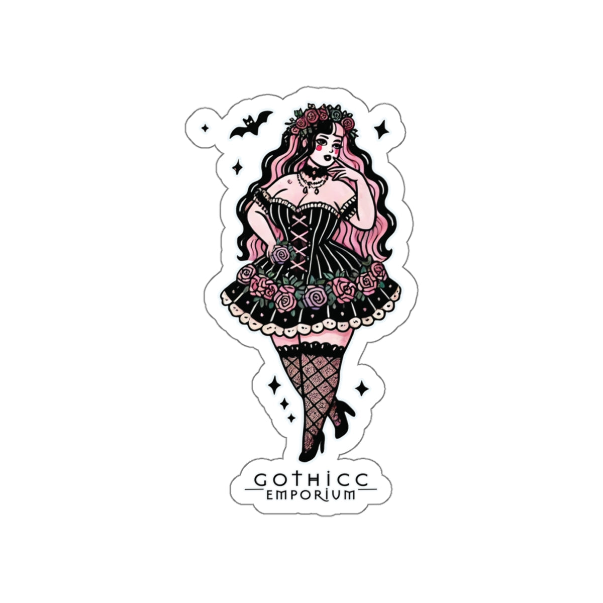 “Berry Bewitched” Die-Cut Vinyl Sticker — sweet, spellbound, and a lil’ sinister 🍓🖤✨🔮