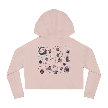 🍓“Berry Bewitched” Cropped Hooded Sweatshirt — juicy, hexed, and laced with dark sweetness 🔮🖤✨