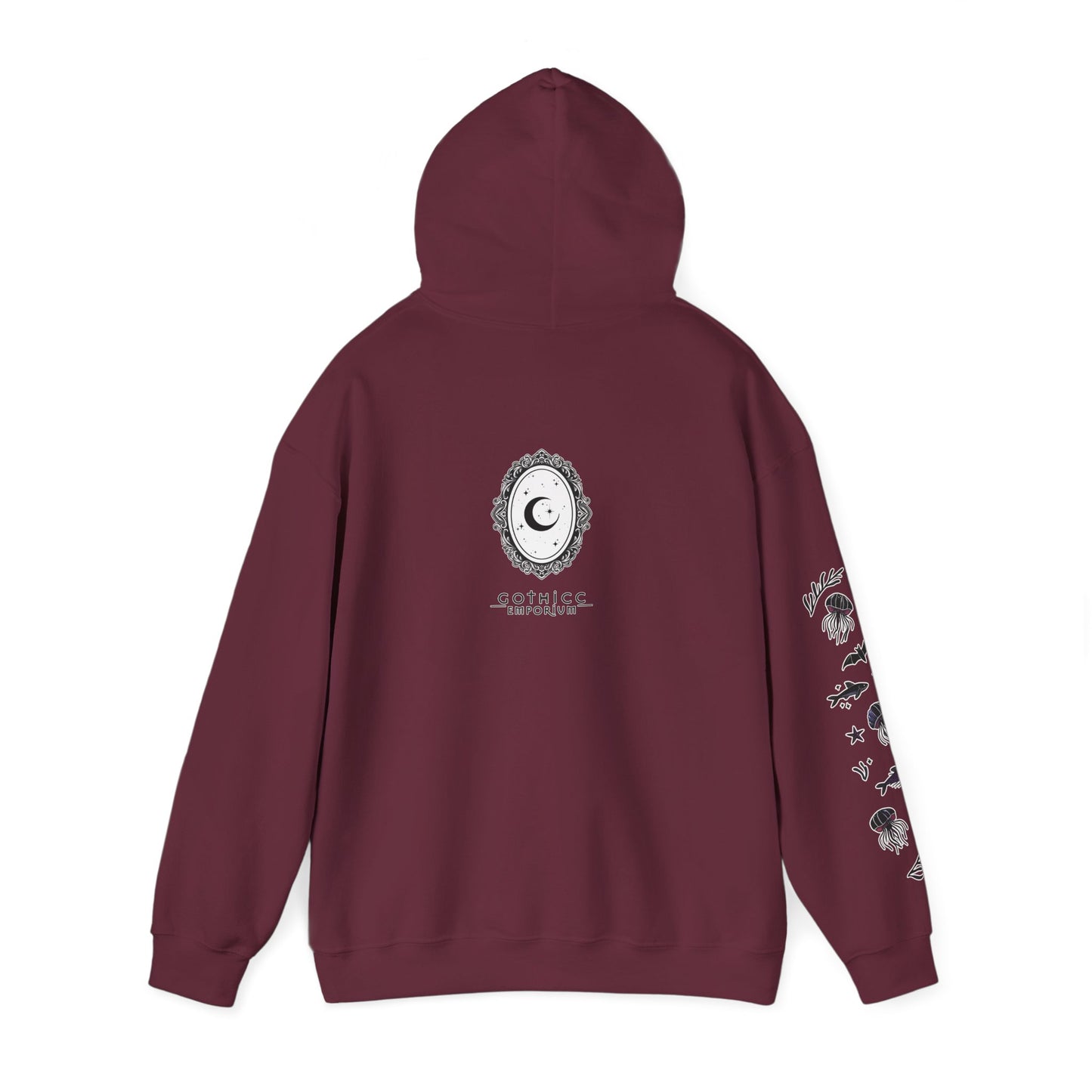 🧜‍♀️“Siren in the Shadows” Unisex Heavy Blend™ Hooded Sweatshirt — haunting, hypnotic, and draped in danger 🖤🌊🧜‍♀️🌑