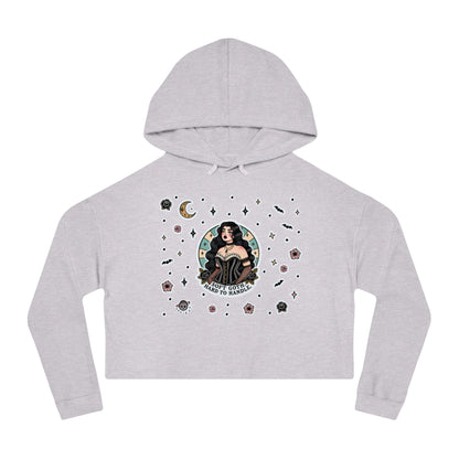 “Soft Goth” Cropped Hooded Sweatshirt — tender, toxic, and softly unbothered 🖤🌫️🕸️✨