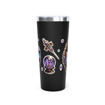 “Crystal Gem” Copper Vacuum Insulated Tumbler – 22oz — radiant energy in every sip 💎🌙☕🖤