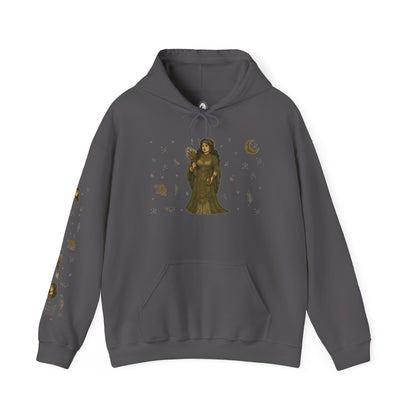 “Virgo” Unisex Heavy Blend™ Hooded Sweatshirt — organized, observant, and witchy in the best way ♍🖤✨