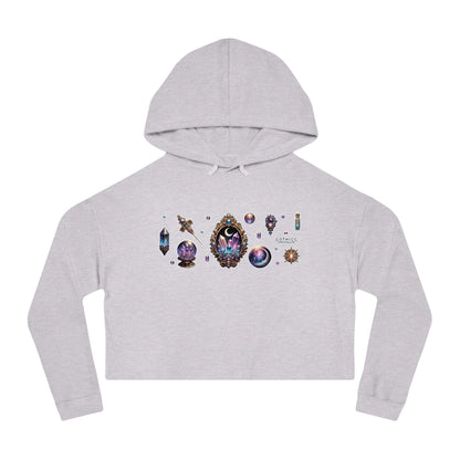 🔮 “Crystal Gem” Cropped Hooded Sweatshirt — glowing, grounded, and glam in every layer 💎🌙🖤✨