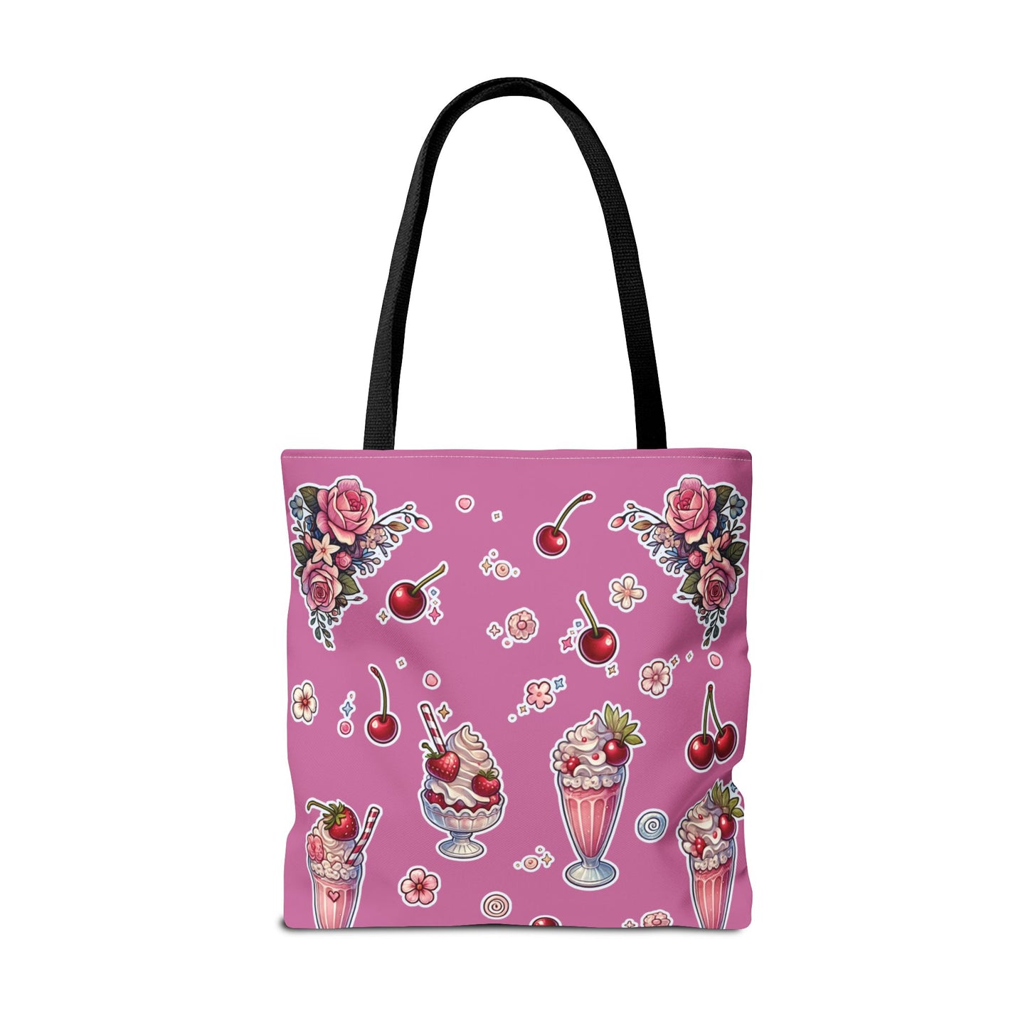 🖤“Milkshake Cow” Tote Bag in Pink — thicc, sweet, and built to carry drama 🐄🛍️🍓