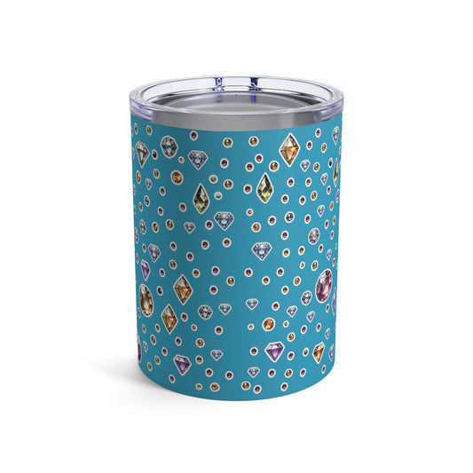 BEEJEWEL” Tumbler – 10oz in turquoise — buzzing, bold, and built to sip with sting 🐝💎🥤🖤: