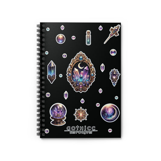 "Crystal Gem" Spiral Notebook - Ruled Line in black