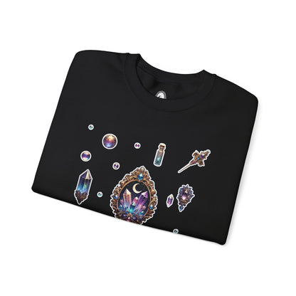 “Crystal Gem” Unisex Heavy Blend™ Crewneck Sweatshirt — soft, strong, and sparkling 💎🌌🖤