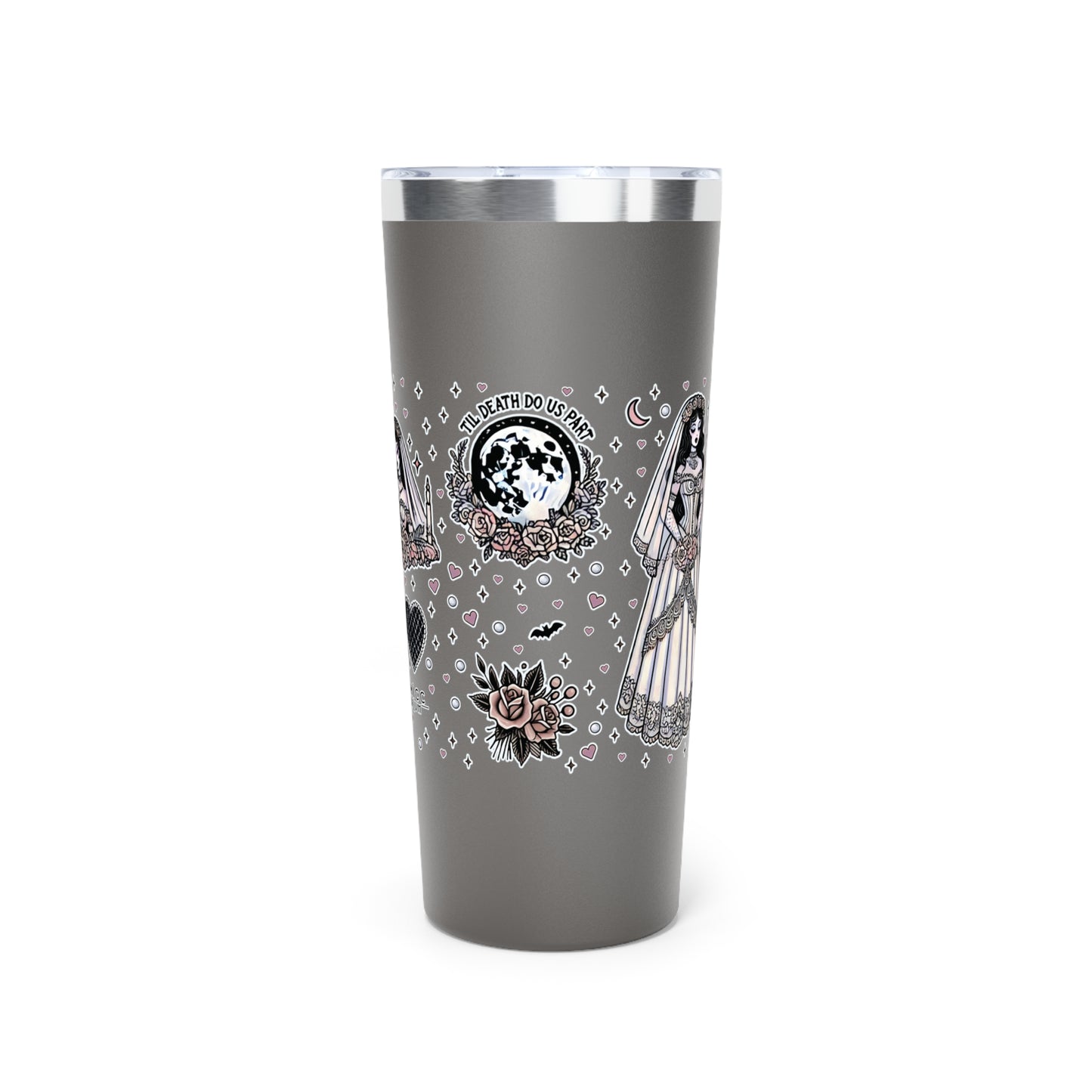 “Bride” Copper Vacuum Insulated Tumbler – 22oz — cold-hearted, hot-blooded, and ready to say I brew 💍🔥🥂🖤